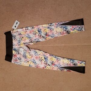 NWT Warrior by Danica Patrick Women's Multicolored Geometric Print Leggings